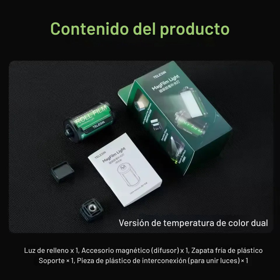 Luz LED MagFilm Cálida Fría Para Cámara y Smartphone Vlog