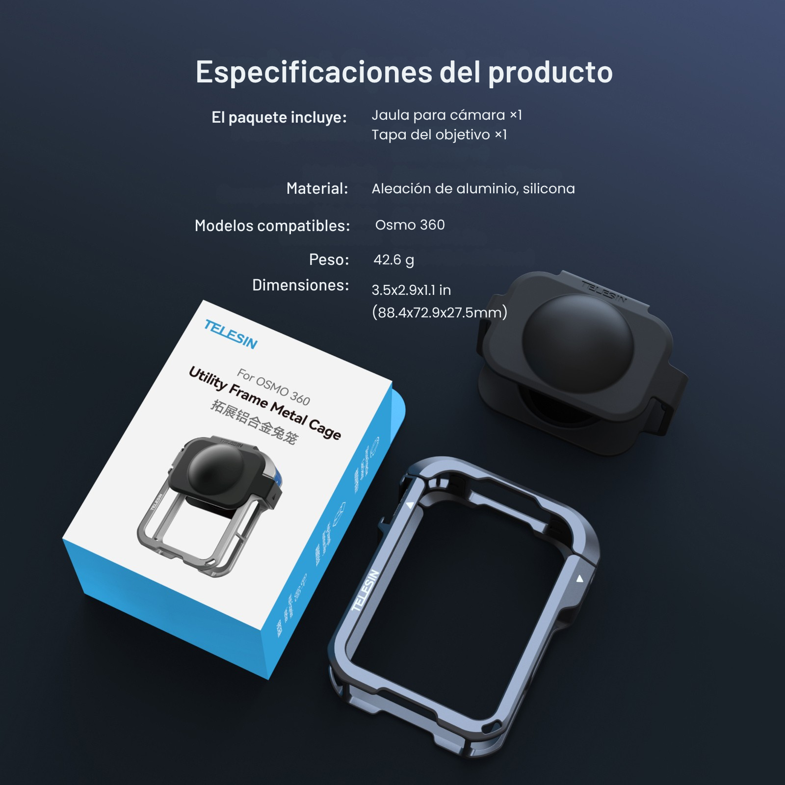 Jaula Aluminio para DJI Osmo 360 Protección Soporte Estable