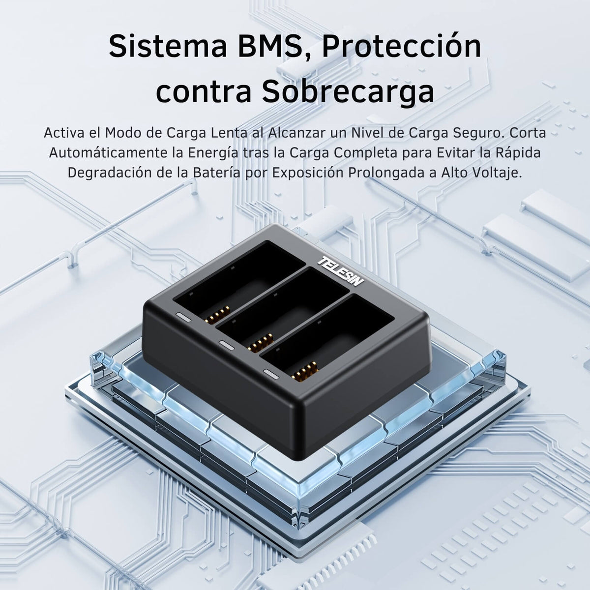 Cargador Triple con 2 Baterias para GoPro 13 Black Telesin