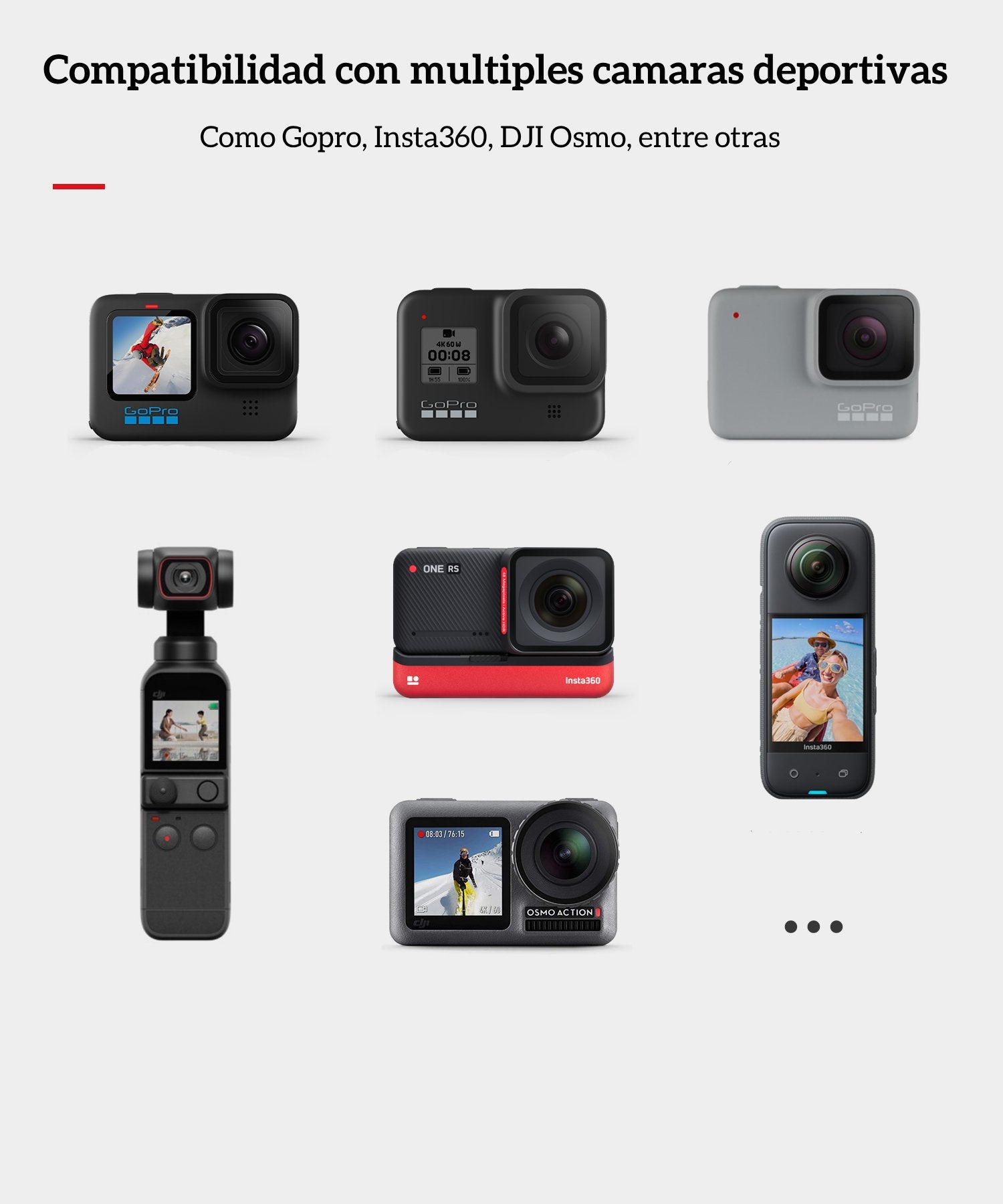 Bastón Selfie Aluminio para Insta360 GoPro y Otras Cámaras