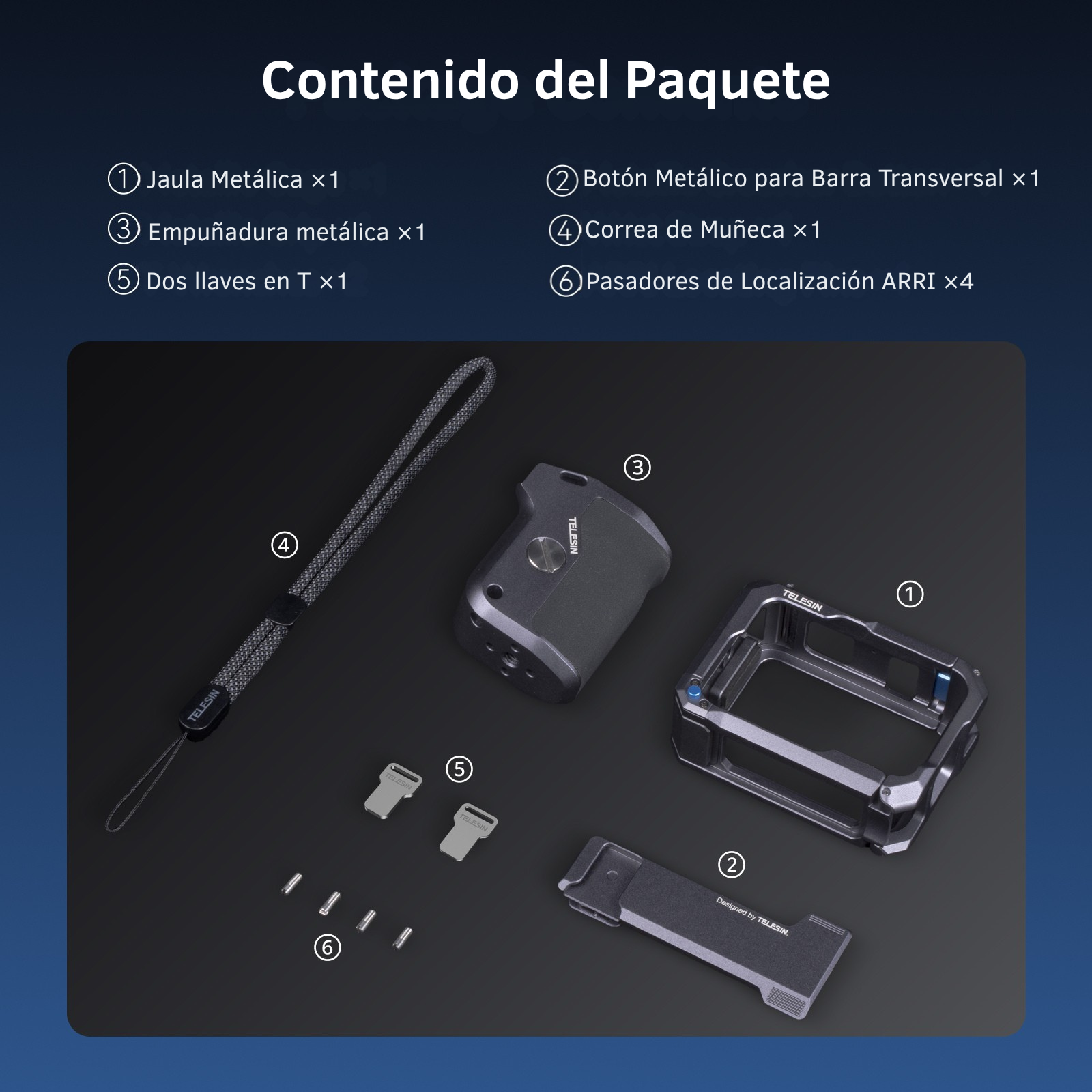 Grip + Jaula Aluminio Empuñadura para GoPro 9/10/11/12/13