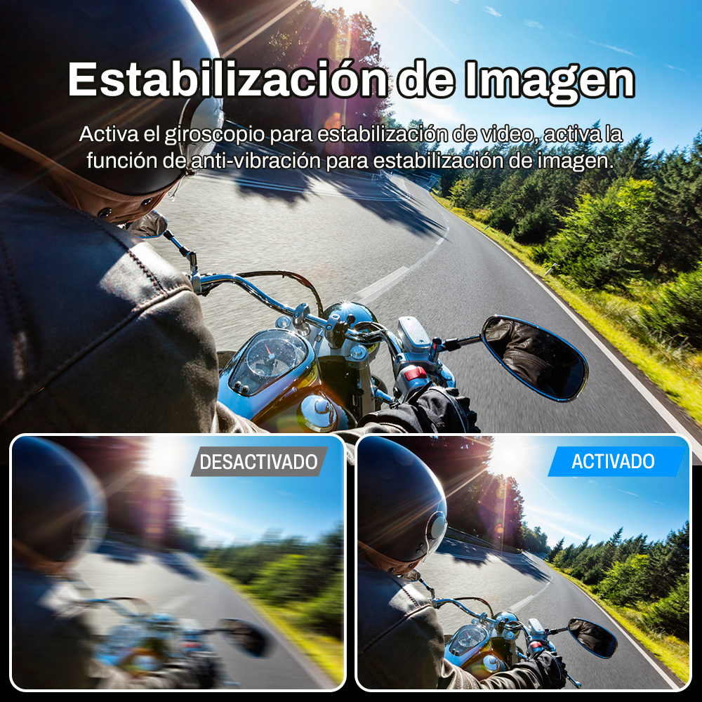 Cámara Acción Ausek 5K 24MP UltraHD / Micrófono y Accesorios