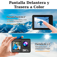 Cámara Acción 5K 30FPS Deportiva Pantalla Dual Touch Innedd