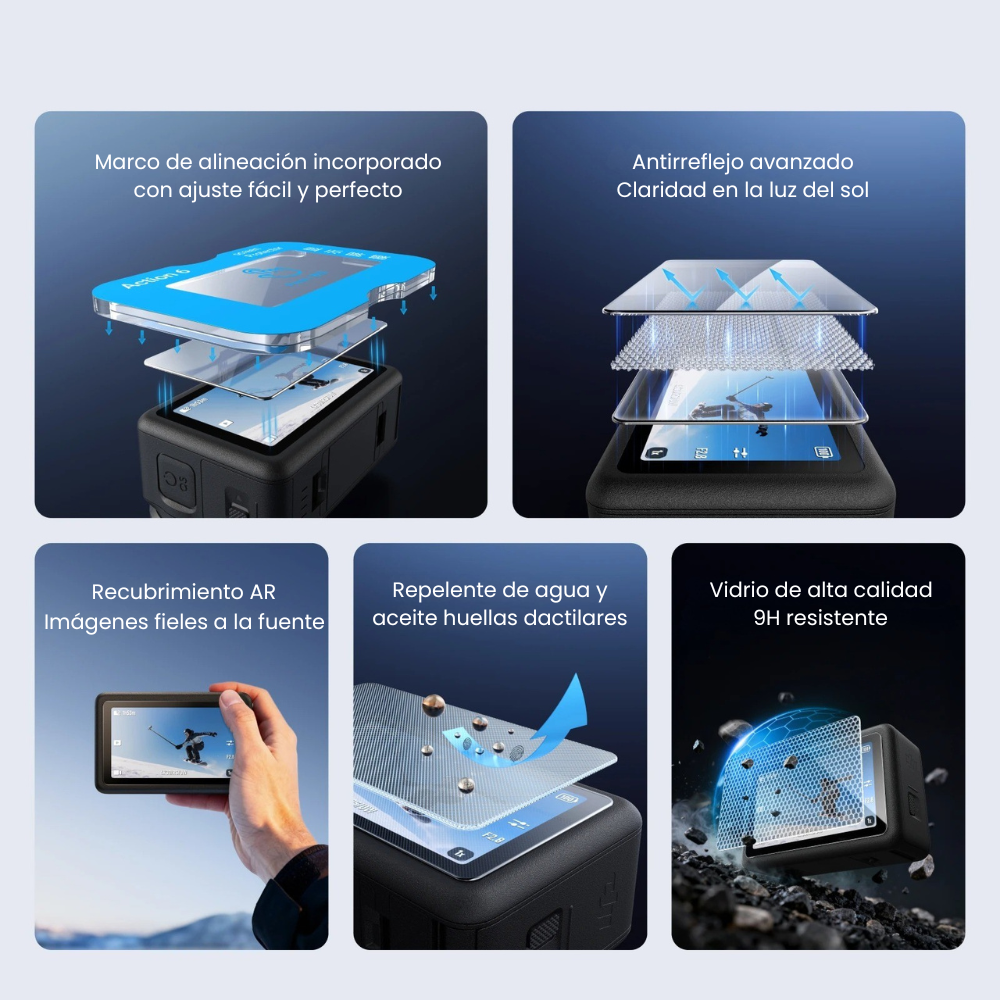 Láminas de Vidrio Templado para DJI Osmo Action 6 - Telesin