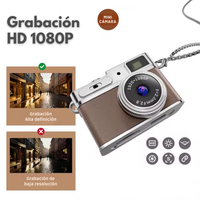 Mini Cámara Café Portátil 1080p Pantalla LCD + MicroSD 32GB