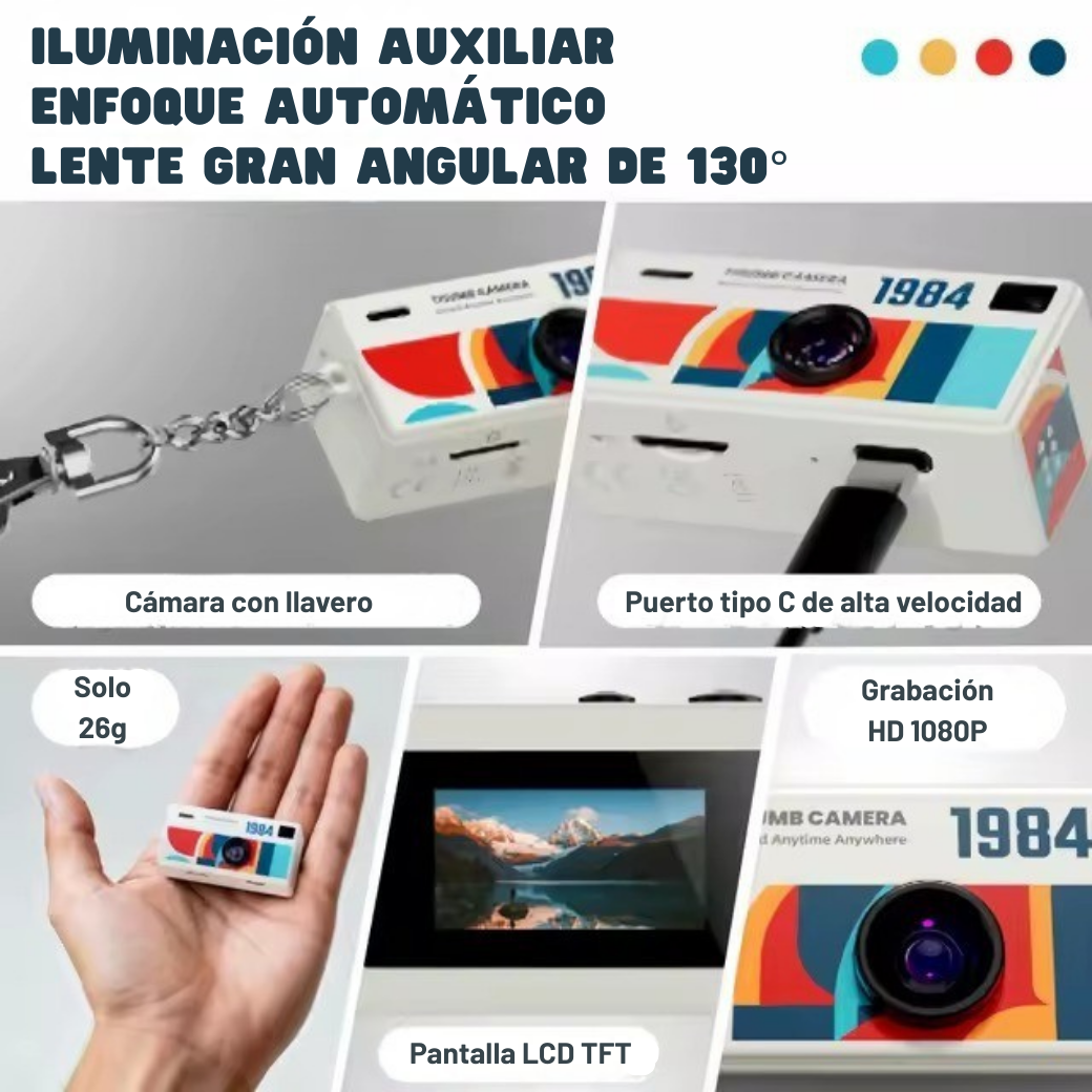 Mini Cámara Digital Portátil Full HD 1080p + MicroSD 32GB