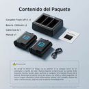 Cargador Triple con 2 Baterias para GoPro 13 Black Telesin