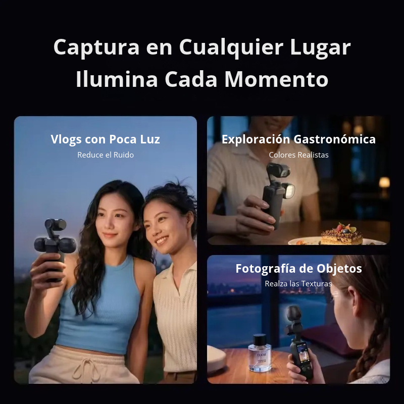 Luz LED Dual Magnética para DJI Pocket 4 / 4Pro - Telesin