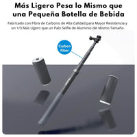 Bastón Selfie 3M Fibra de Carbono para Cámara Insta360 Gopro