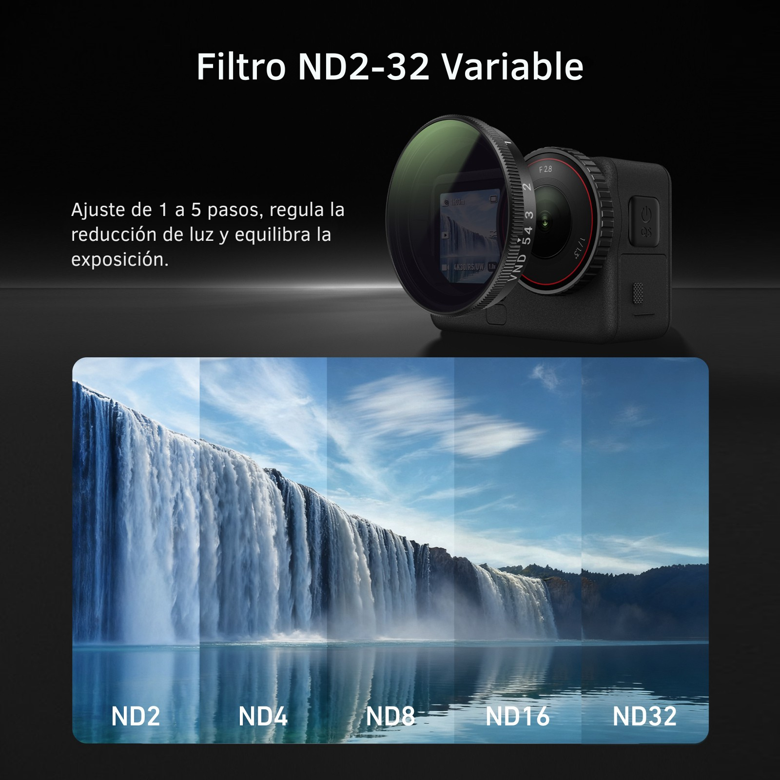 Kit de Filtros CPL + ND8 ND16 ND32 para DJI Osmo Action 6