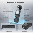 Cámara Pocket 4K 75MP con Gimbal 3 Ejes para Vlog Contenido