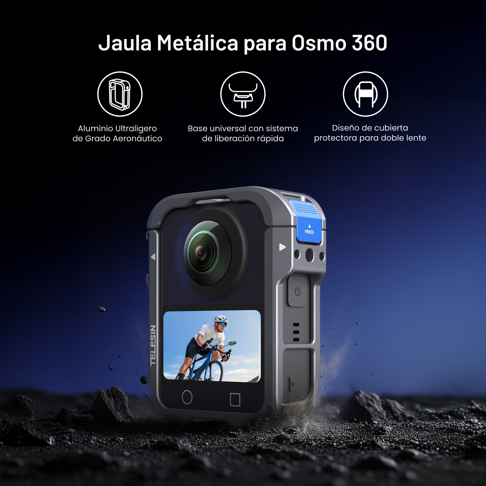 Jaula Aluminio para DJI Osmo 360 Protección Soporte Estable
