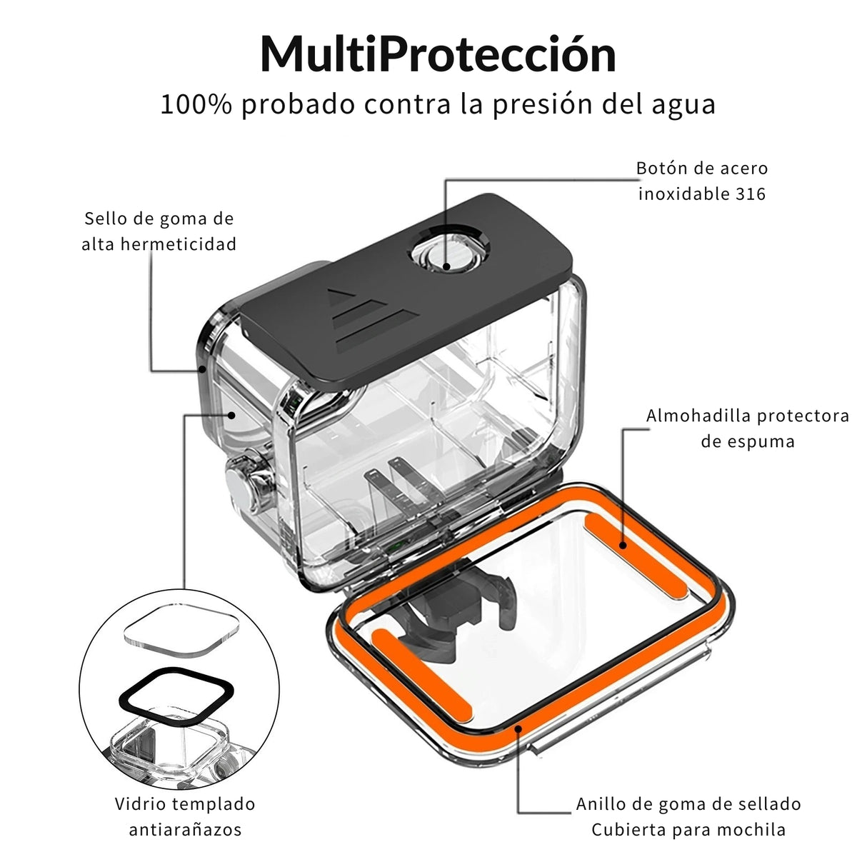 Carcasa Impermeable para GoPro Hero 11/10/9/12/13 + Kit de Filtros