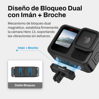 Adaptador Magnético 2 Garras Para GoPro Hero 13 - Telesin