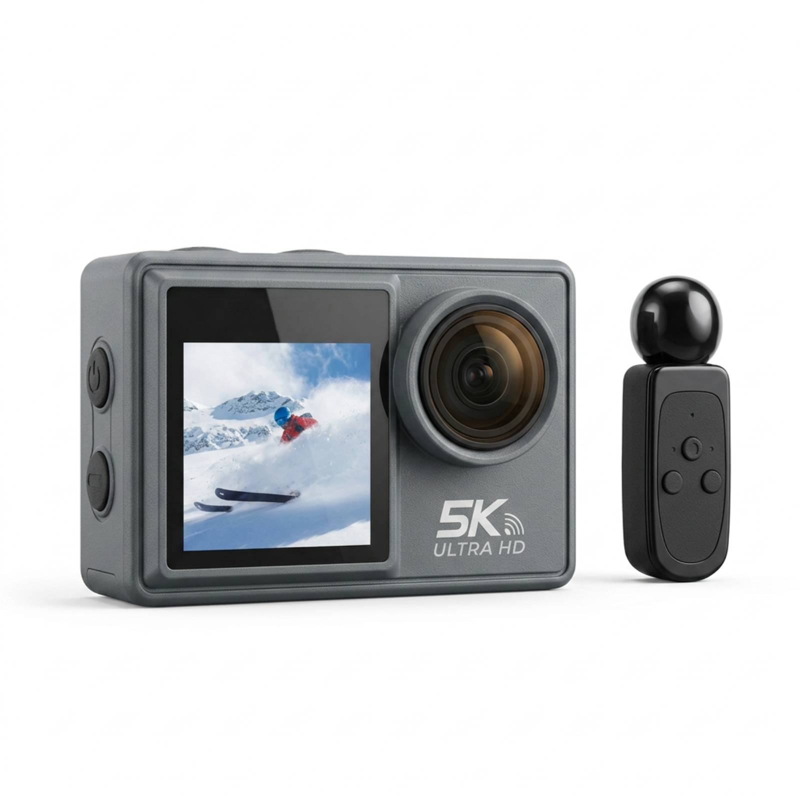 Cámara Acción Ausek 5K 24MP UltraHD / Micrófono y Accesorios
