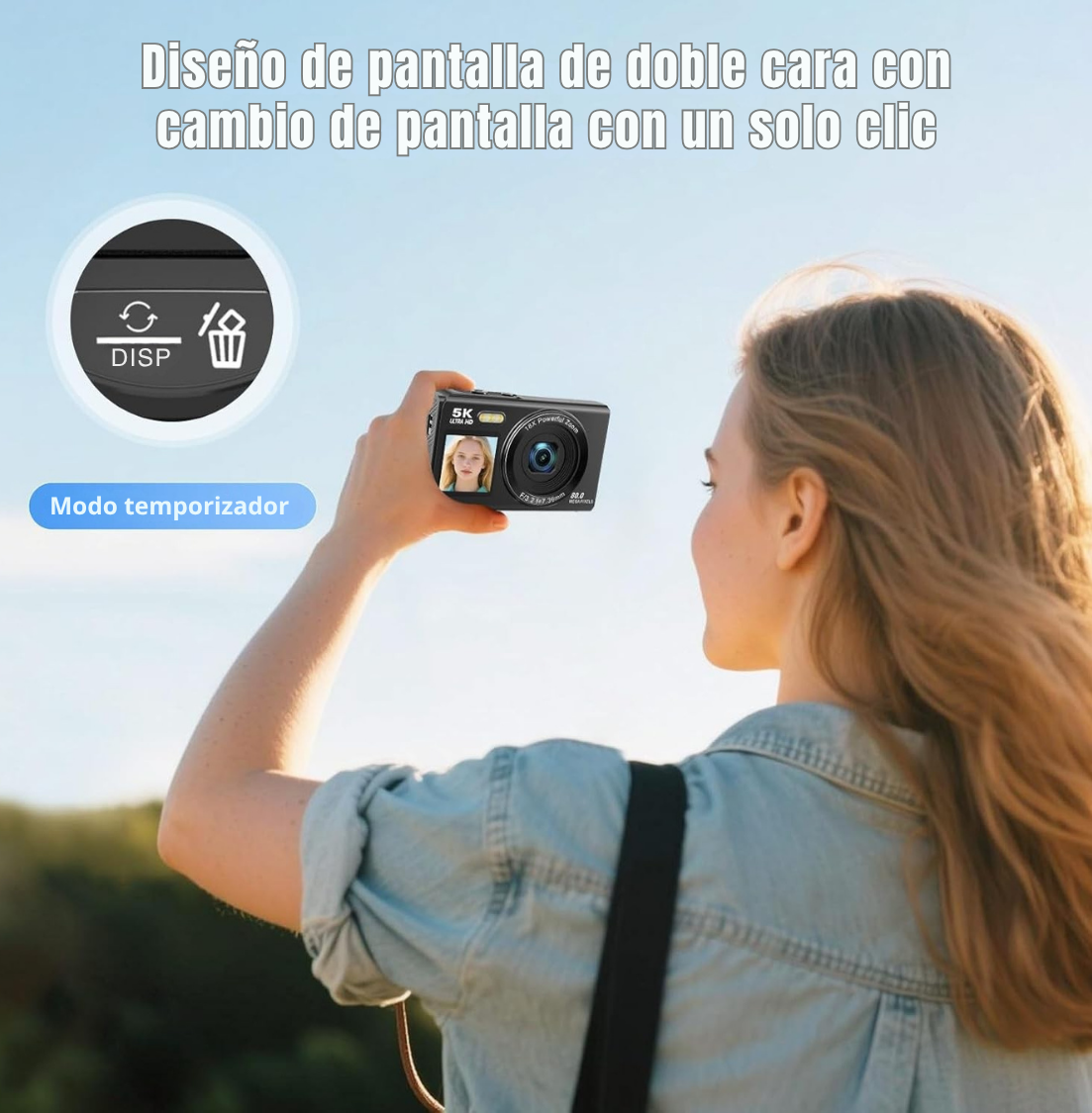 Cámara Digital Doble Pantalla 80MP 5K con Zoom 18x y WiFi