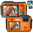 Cámara Sumergible 5K 64MP con WiFi y Doble Pantalla Zoom 16X