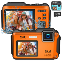 Cámara Sumergible 5K 64MP con WiFi y Doble Pantalla Zoom 16X