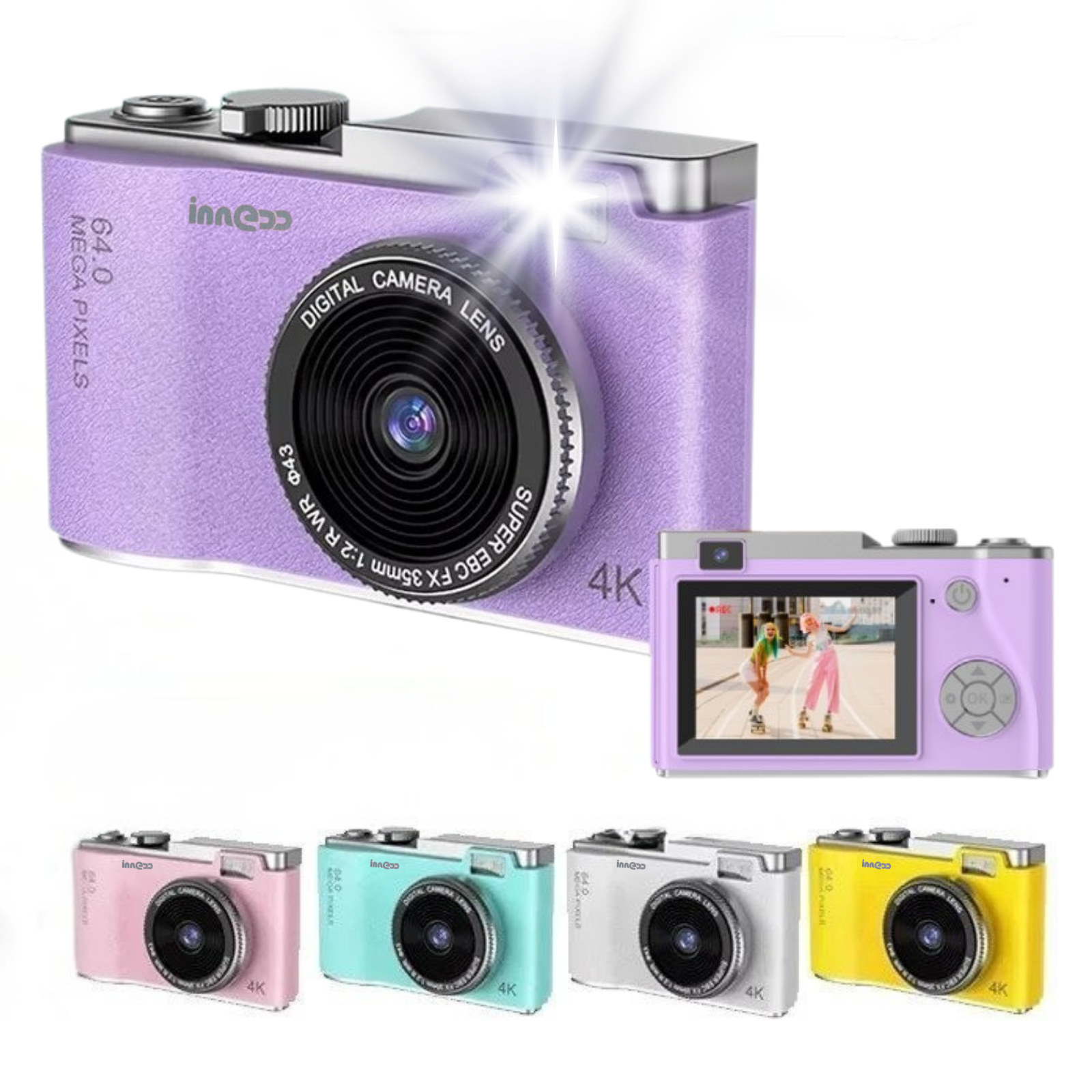 Cámara Retro para Niño 4K Con Fotos Videos Zoom y Juegos