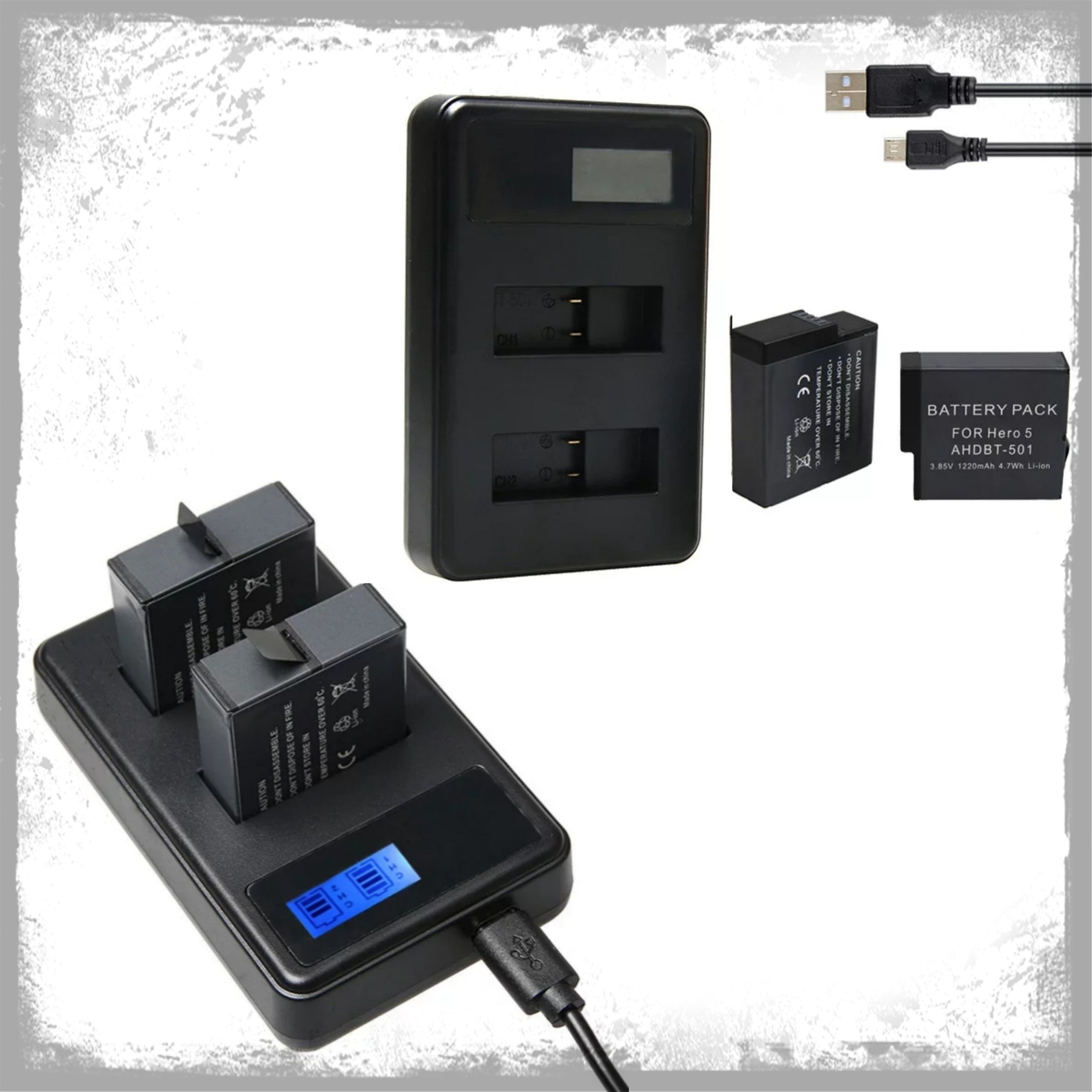 Cargador + 2 Batería GoPro Hero 5 6 7 8