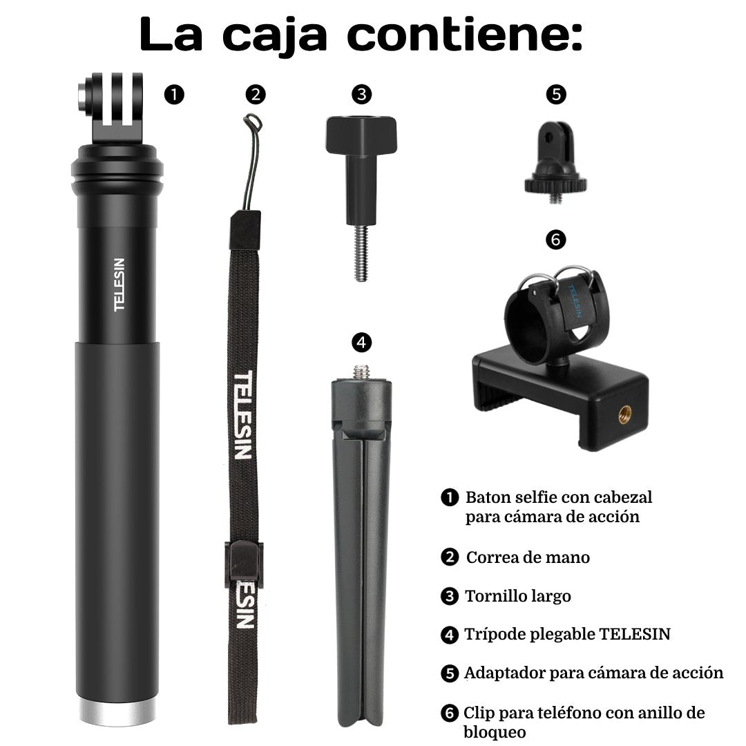 Bastón Selfie Trípode Para Smartphone Y Cámara GoPro U Otras