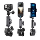 Soporte Garra Aluminio Moto / Bici para Cámara Gopro + Soporte Smartphone