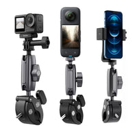 Soporte Garra Aluminio Moto / Bici para Cámara Gopro + Soporte Smartphone
