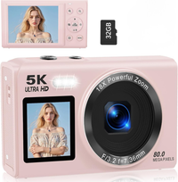 Cámara Digital Doble Pantalla 80MP 5K con Zoom 18x y WiFi