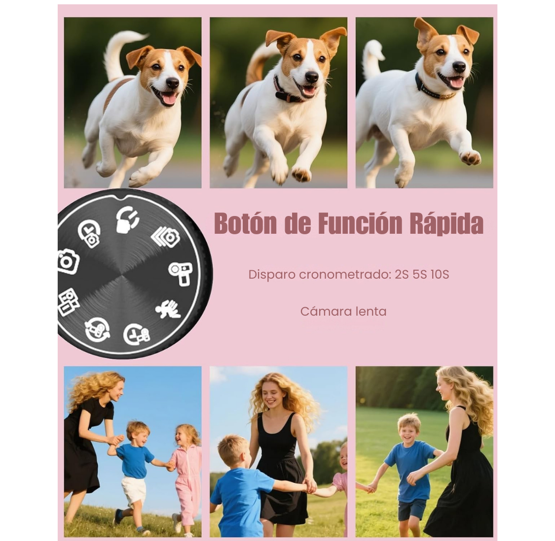 Cámara 5K Digital Fotografíca 75MP con Pantalla Giratoria - Rosado