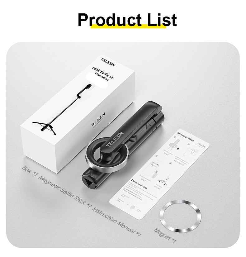 Baston Selfie Magnético para Smartphone Control BT - Telesin