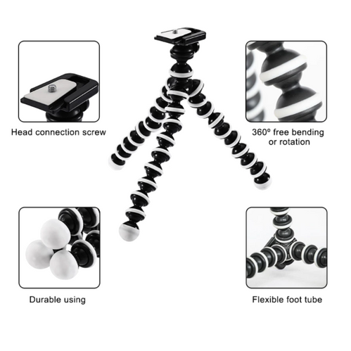 Trípode Flexible Tipo Pulpo Universal para Cámaras de Acción