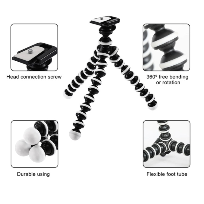 Trípode Flexible Tipo Pulpo Universal para Cámaras de Acción