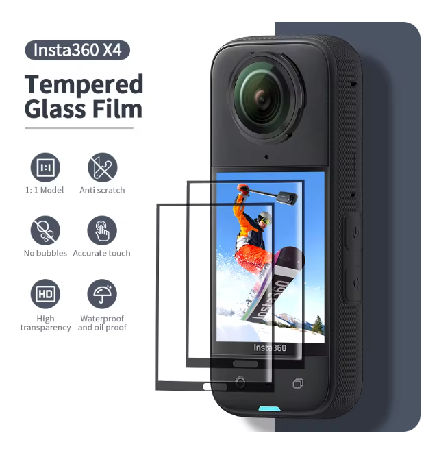 Lámina de Vidrio Templado Telesin para Insta360 X4-X5 - Telesin