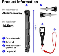 Extensión de Aluminio para Cámara Gopro u otras - Telesin