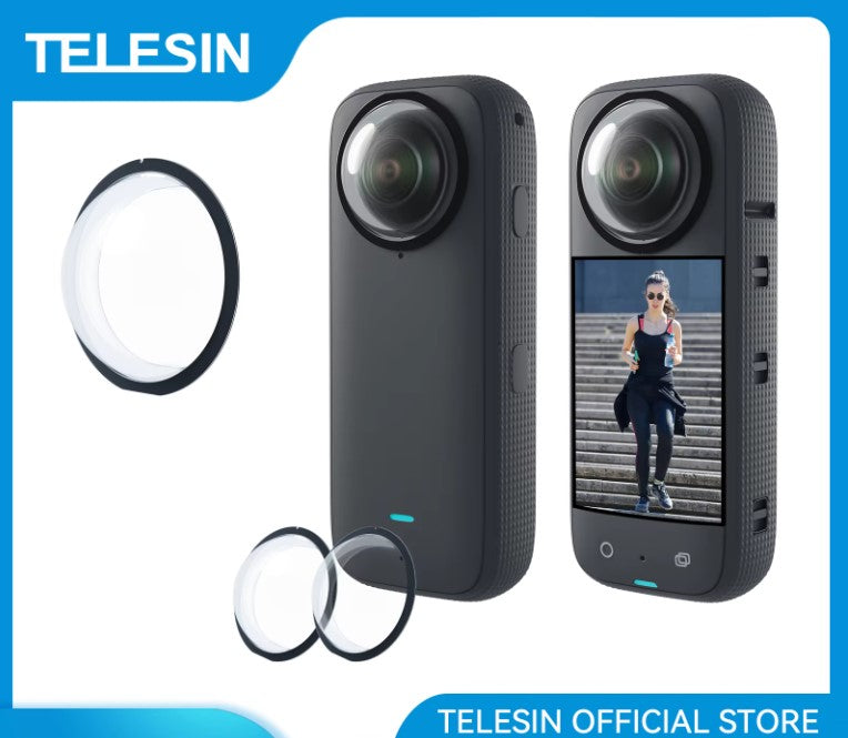 Cubiertas Protector Lentes para Cámara Insta360 X3 - Telesin