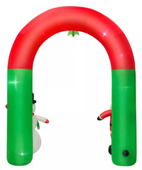 Arco Navidad Inflable Pascuero y Muñeco 2.4 Mts + Compresor