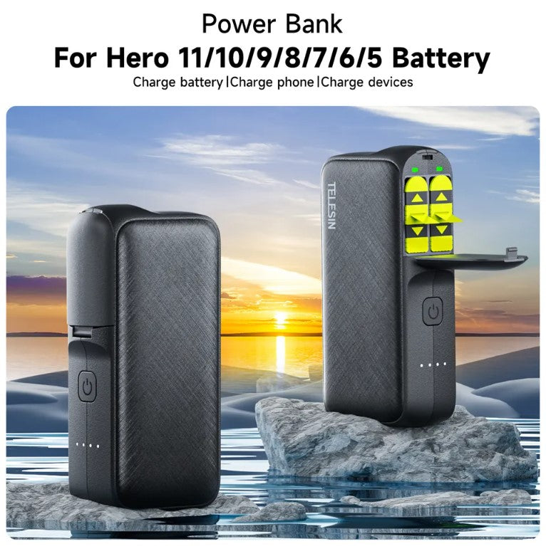 Power Bank Portable para baterias GoPro 12/11/10/9/8/7/6/5