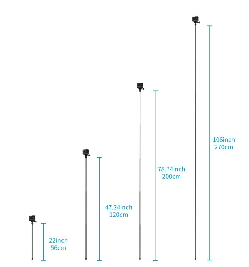 Bastón Selfie 2.7M de fibra de carbono
