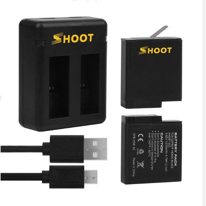 Cargador Doble + 2 Batería para GoPro Hero 5 6 7 8 - SHOOT