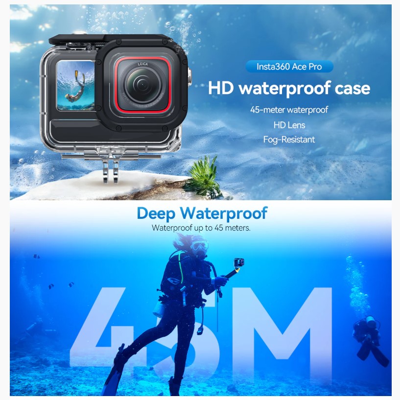 Carcasa Impermeable Insta360 Ace Pro y Ace Pro 2: Protección y Aventuras