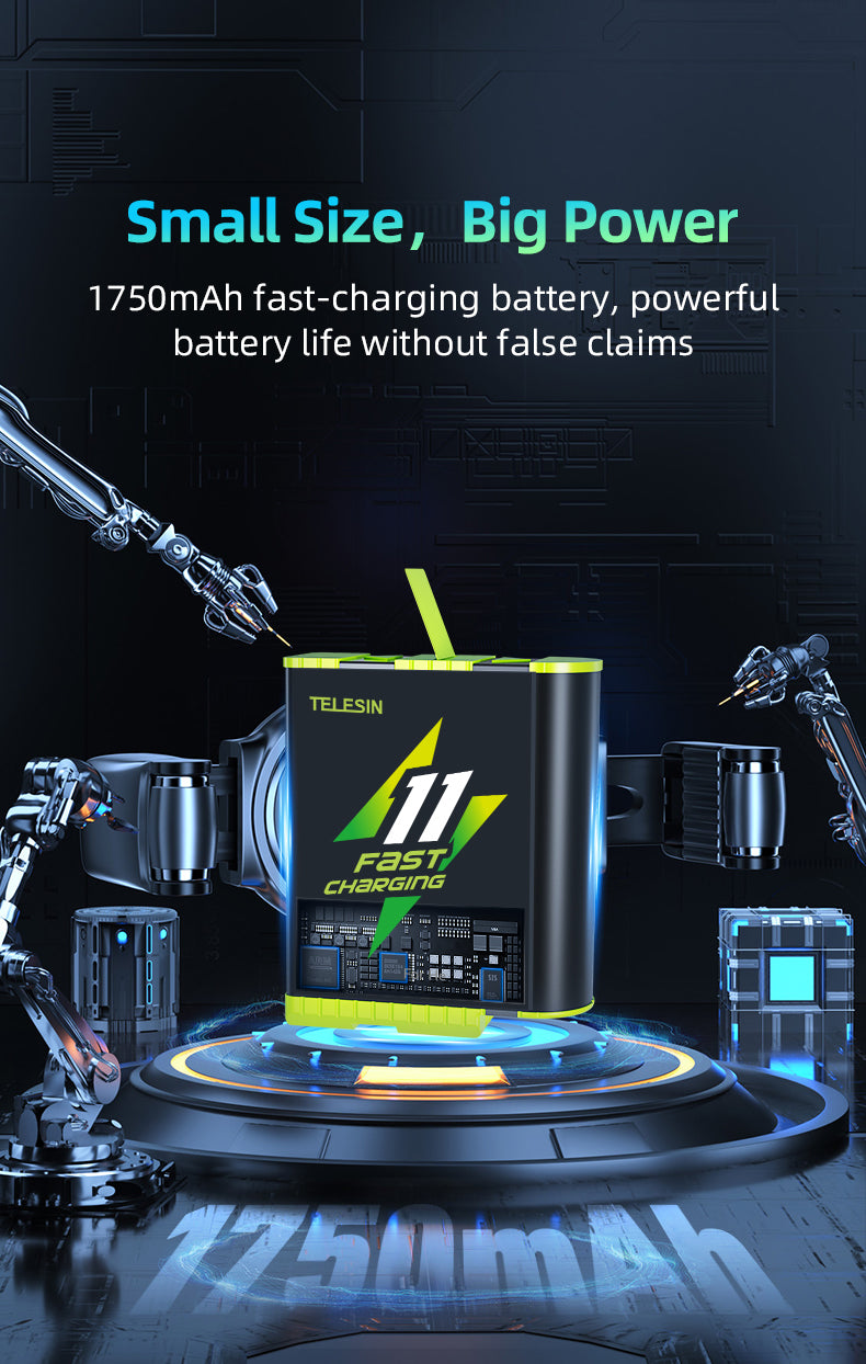 Batería Carga Rápida para Gopro Hero 9 / 10 / 11 / 12- Telesin