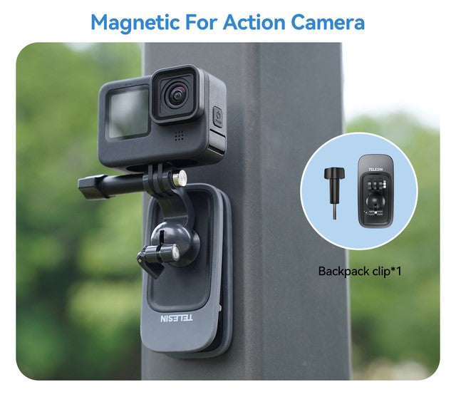 Clip Mochila Magnético de 360° para Gopro u otras - Telesin