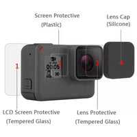 Lamina + Protección Lente para Gopro 5 6 7 Black