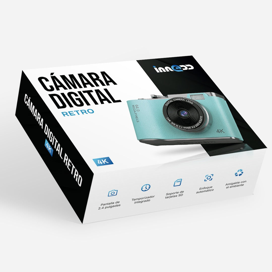 Cámara Retro para Niño 4K Con Fotos Videos Zoom y Juegos