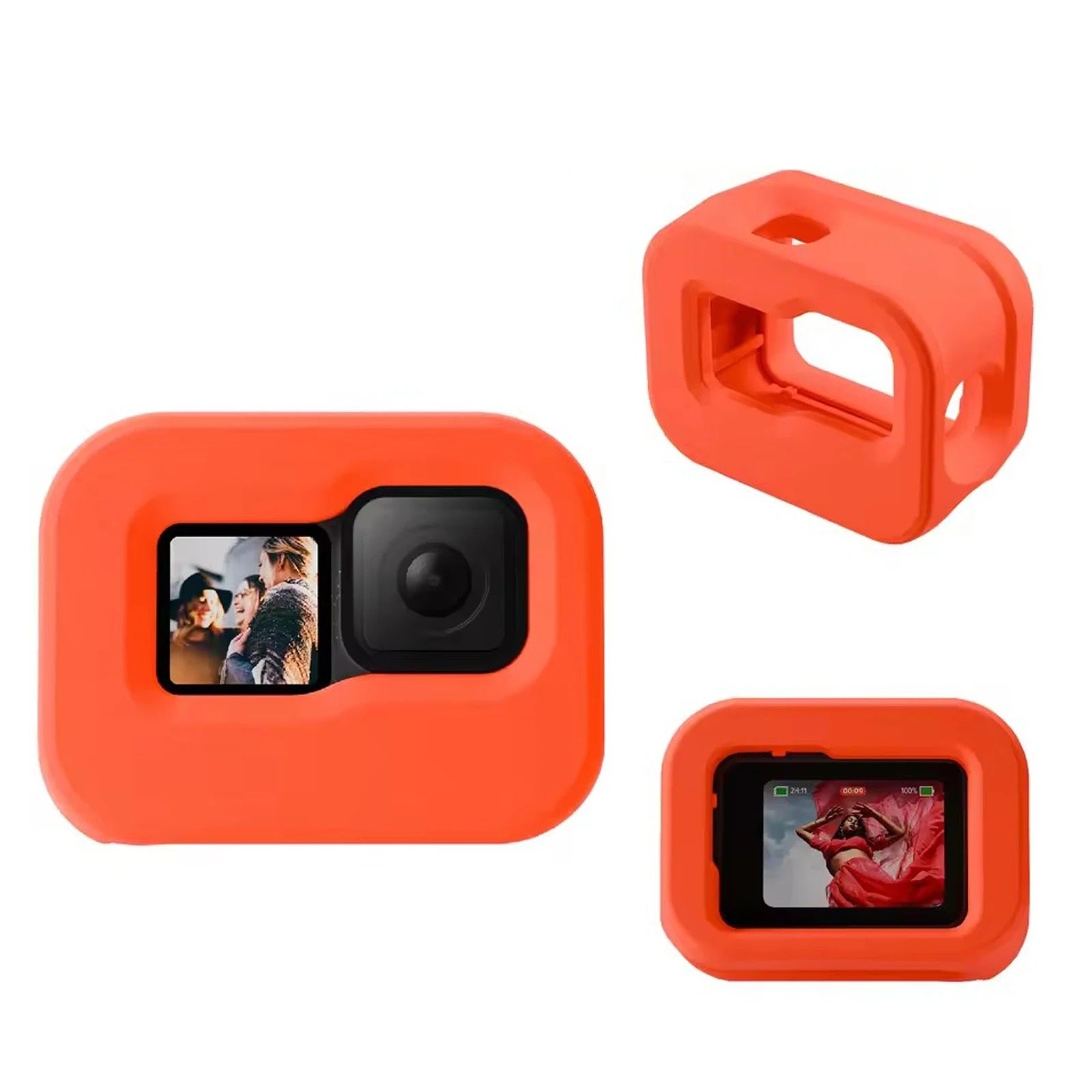 Funda Flotante Naranja para Gopro 9/10/11/12/13 - Telesin