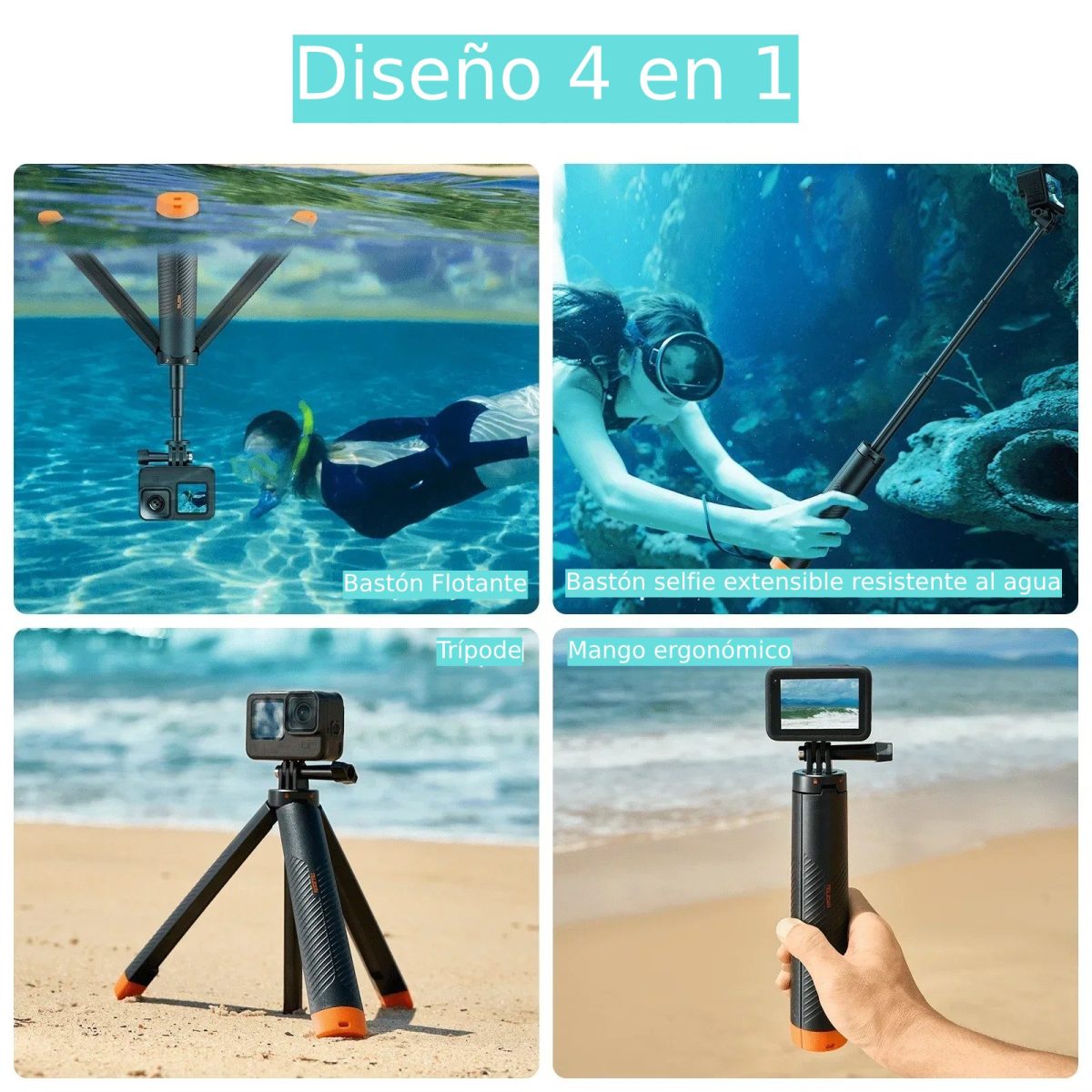 Bastón Tripode Flotante para GoPro y Otras Cámaras de Acción - Imagen 3